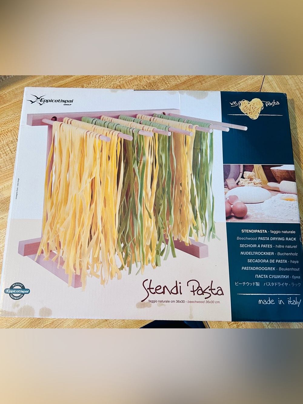 Stendi Pasta Beechwood Pasta Drying Rack in Natural Wood Tone